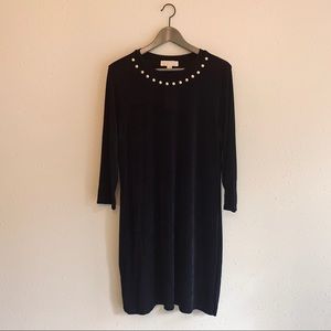 Michael Kors Women’s Little Studded Neck Black Mini Dress Size Large NWT